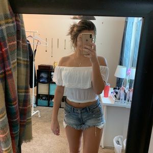 White Beachy Crop Top